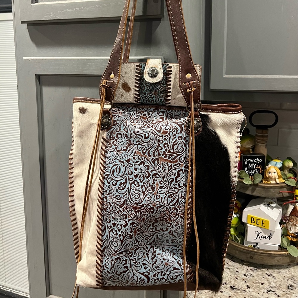 Myra Bag Leather & Hide Shoulder Bag with Matching Wallet